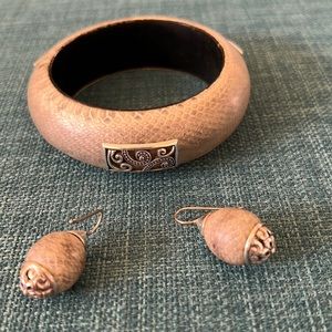 Brighton faux snake bangle bracelet and earrings set